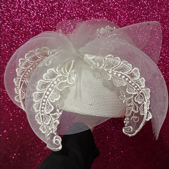 Vintage white Kentucky Derby 🐎 Retro Pinup Pinupgirl Church Hat - Picture 6 of 6